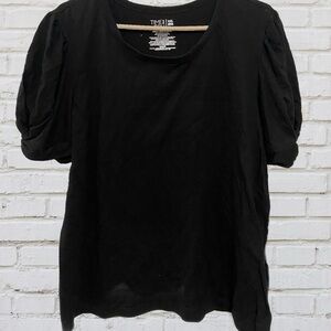 NWT Time & Tru Knotted Sleeve Black Shirt
